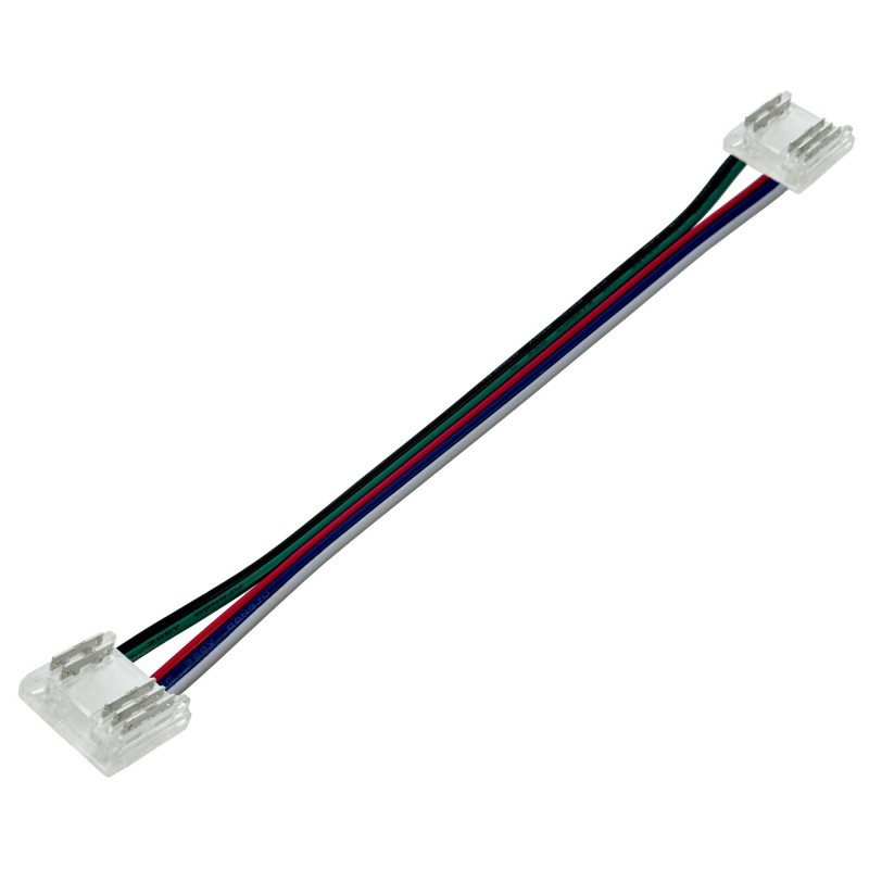 Jonction câblée pour ruban LED COB RGBW 12 mm Clipx + câble 15 cm + Clipx