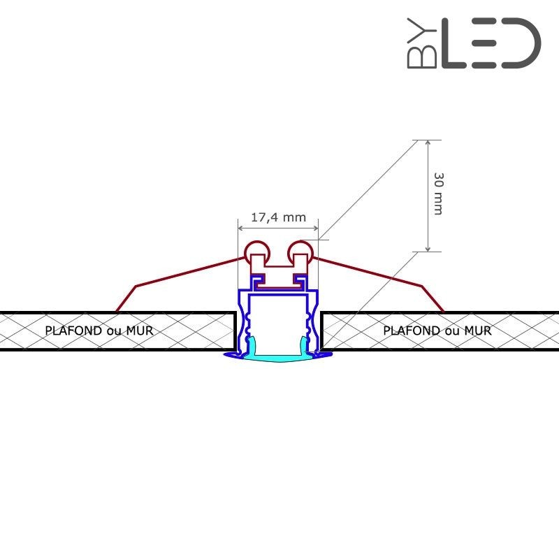 Profilé aluminium encastrable pour ruban LED - CRAFT - E05