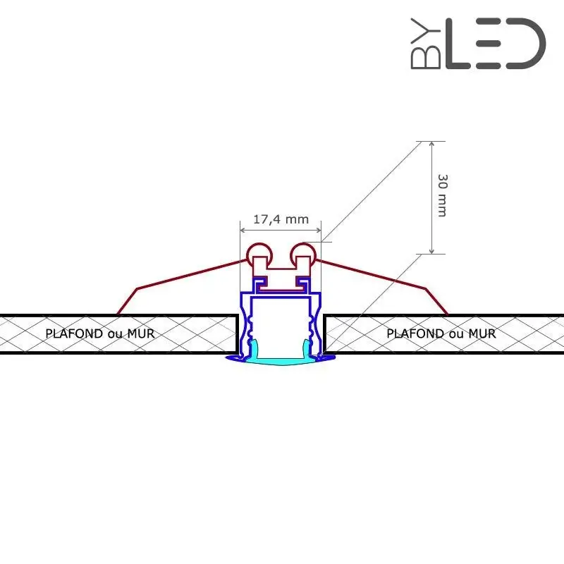 Profilé aluminium encastrable pour ruban LED - CRAFT - E05