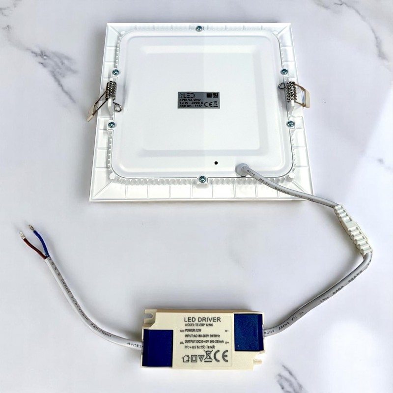 Dalle LED Carré encastrable - extra plate – Sunny 12W