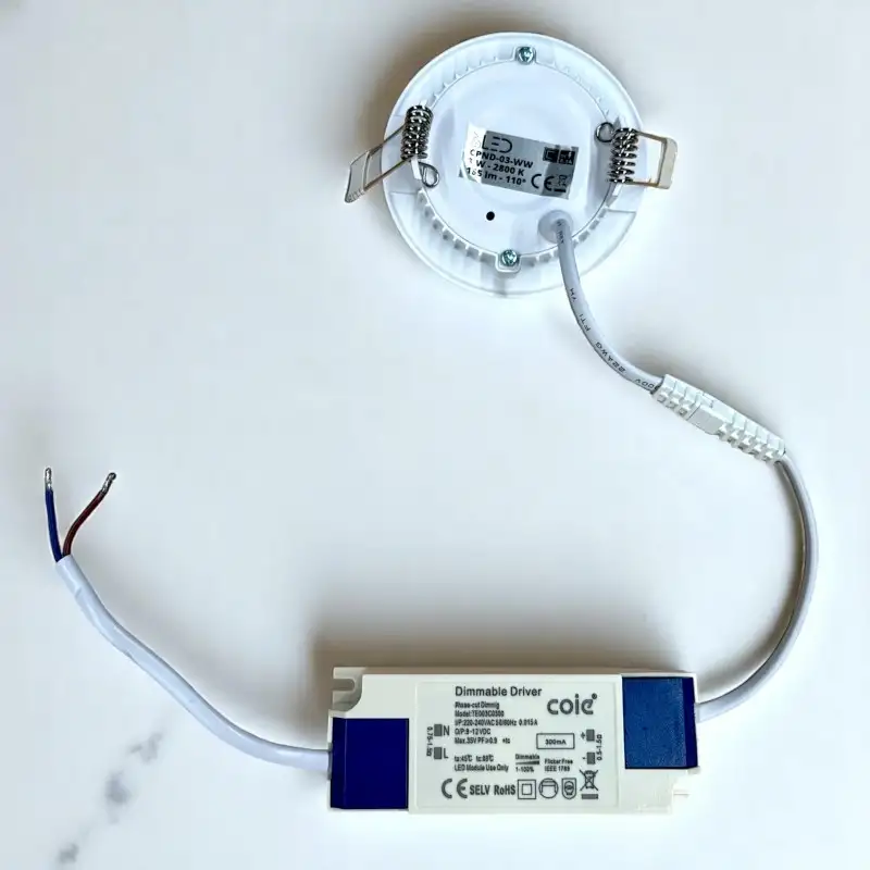 Dalle LED ronde 3 W encastrable - extra plate - SUNNY-3