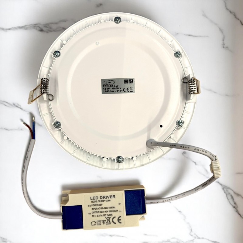 Dalle LED ronde 12 W encastrable - extra plate - SUNNY-12
