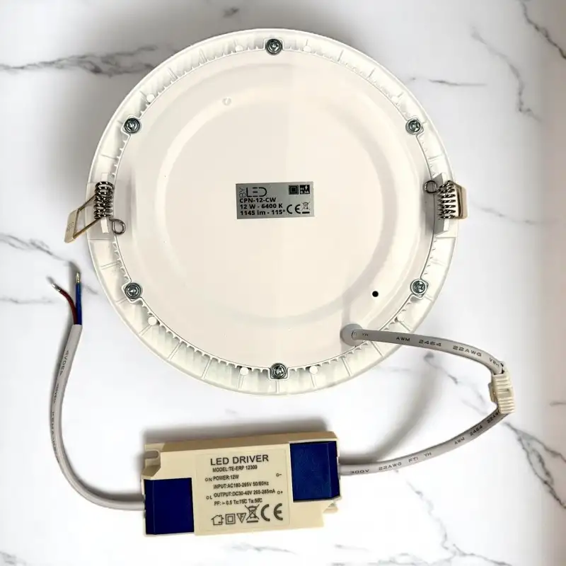 Dalle LED ronde 12 W encastrable - extra plate - SUNNY-12
