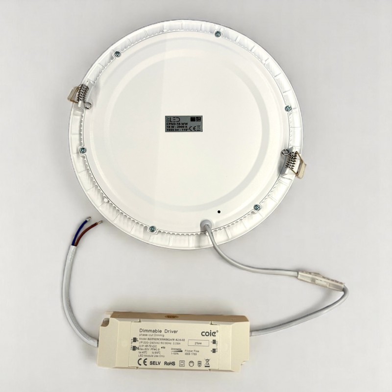 Dalle LED ronde 18 W encastrable - extra plate - SUNNY-18