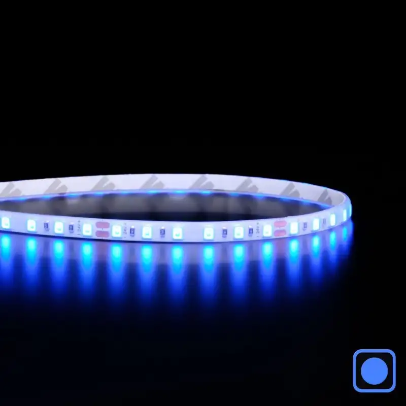 Ruban LED étroit haute fidélité IP65 - 4,8W/m - 120 LED/m - 2835E - 5m - 24V - Bleu