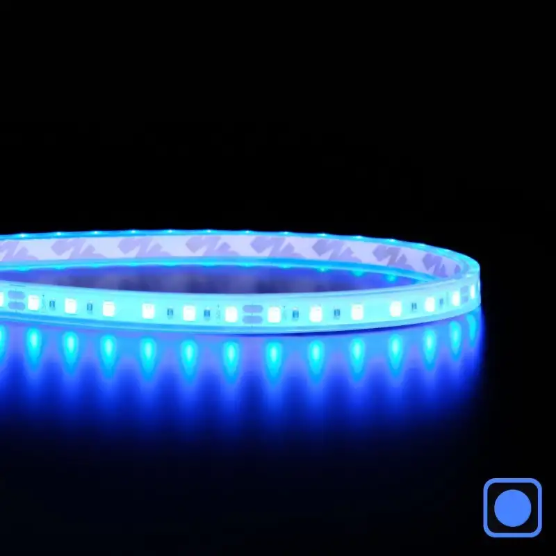Ruban LED étroit haute fidélité IP68 - 9,6W/m - 120 LED/m - 2835E - 5m - 24V - Bleu