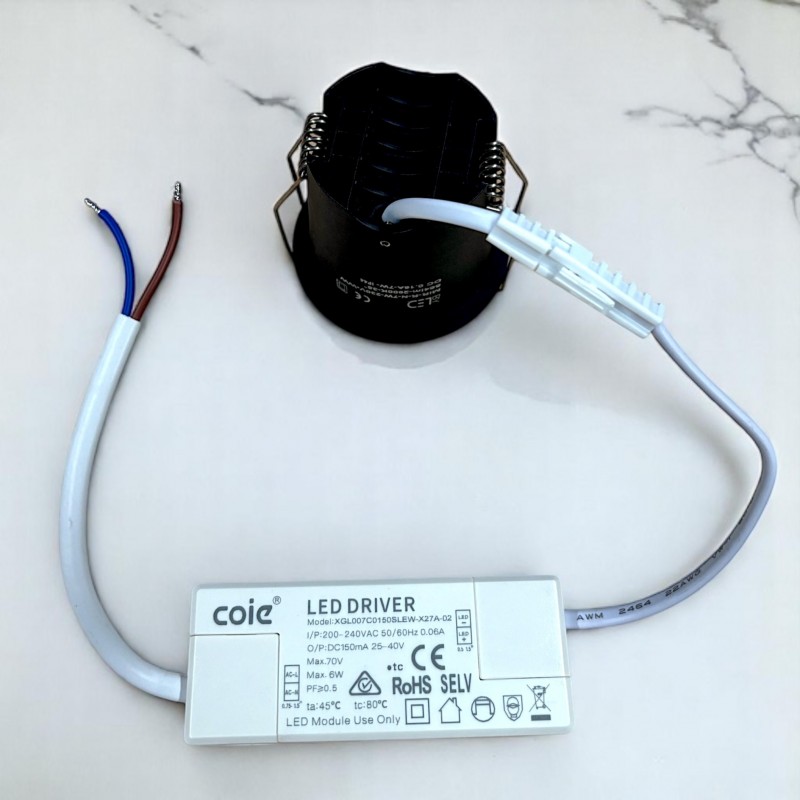 Spot LED encastré rond noir 7W, couleurs au choix - Miror