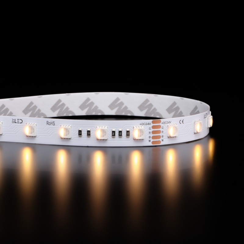 Strip IP20 - RGB & Blanc chaud - 19,2W/m