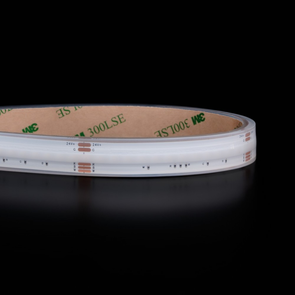 Ruban LED COB RGB + Blanc - 18W/m - IP68- 784 LED/m - 5m - 24V