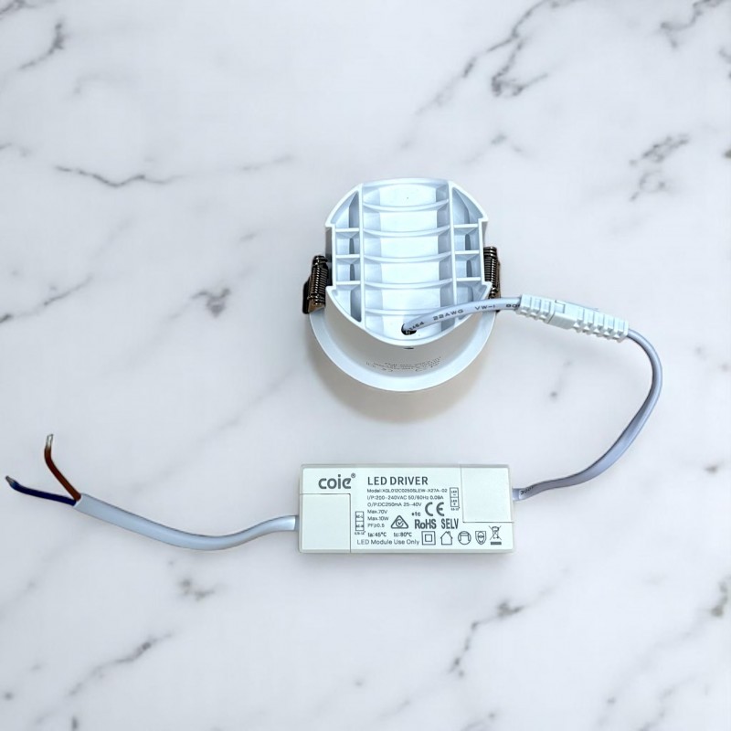 Spot LED encastré rond blanc 10W, couleurs au choix - Miror