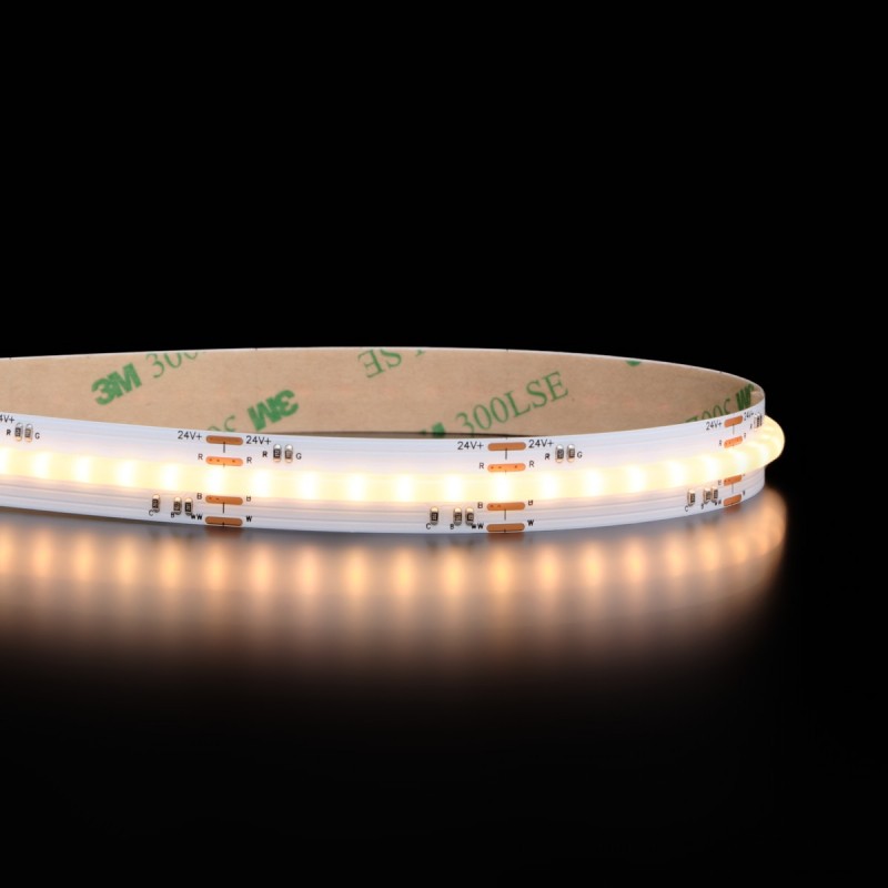 Ruban LED COB RGB+CCT - 21W/m - IP20 - 840 LED/m - 5m - 24V