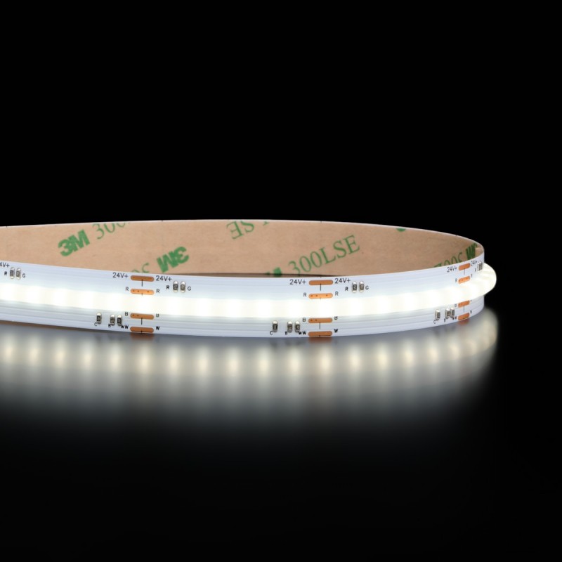 Ruban LED COB RGB+CCT - 21W/m - IP20 - 840 LED/m - 5m - 24V