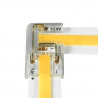 Jonction invisible en L pour ruban LED mono IP20 10mm sans soudure "Clipx"