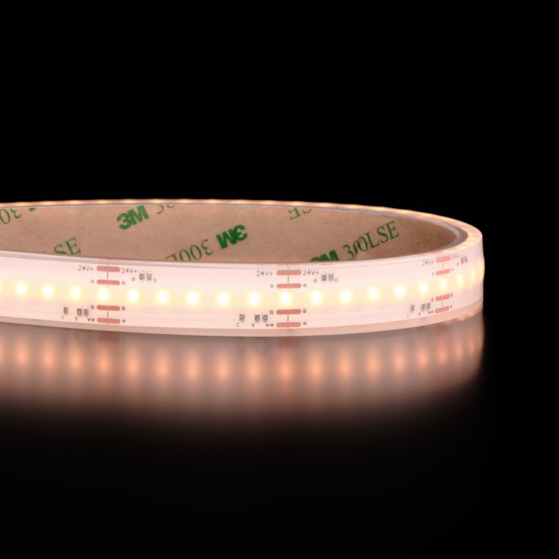 Ruban LED COB couleurs RGBCCT à la coupe, étanche IP68, 840 LED/m