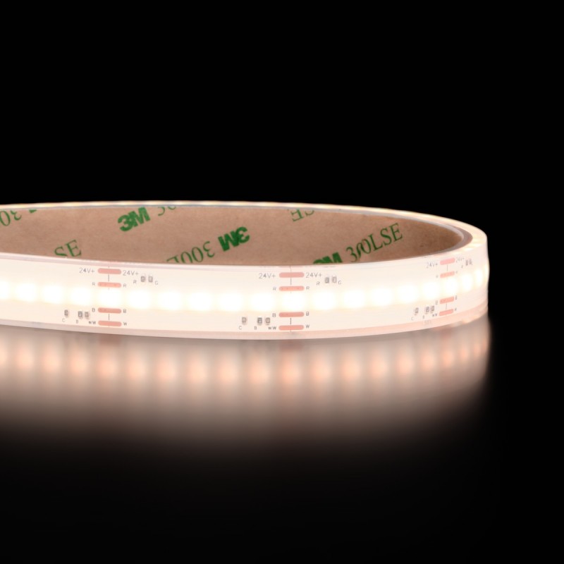 Ruban LED COB couleurs RGBCCT à la coupe, étanche IP68, 840 LED/m