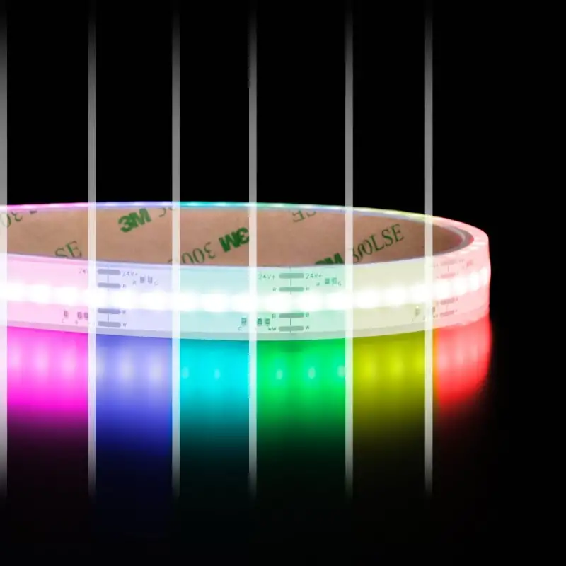 Ruban LED COB couleurs RGBCCT à la coupe, étanche IP68, 840 LED/m