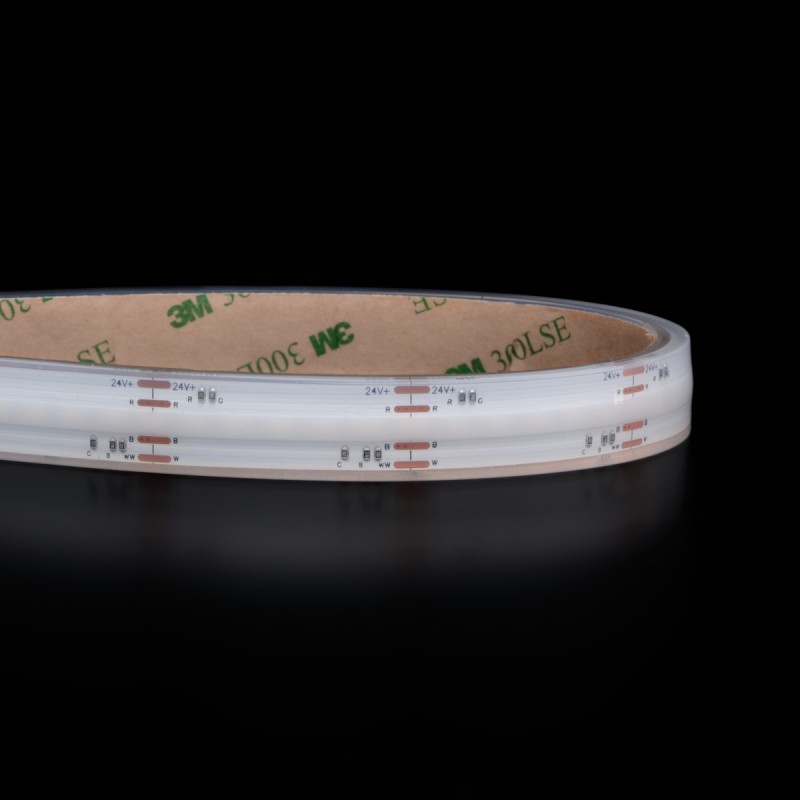 Ruban LED COB couleurs RGBCCT à la coupe, étanche IP68, 840 LED/m