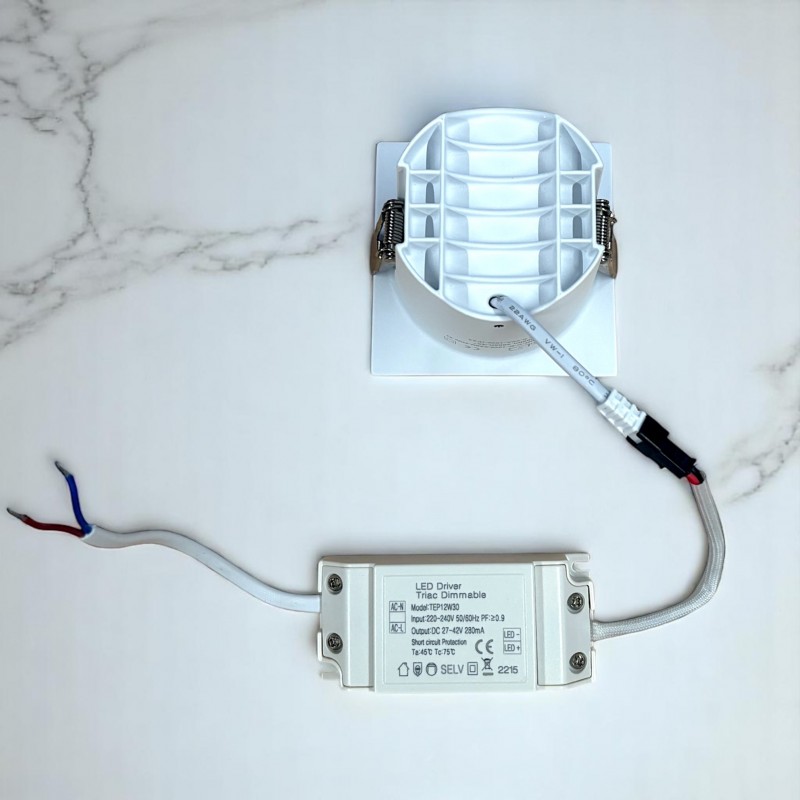 Spot LED encastré carré blanc 10W, couleurs au choix - Miror
