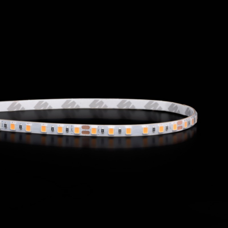 Ruban LED étroit haute fidélité IP65 - 9,6W/m - 120 LED/m - 2835E - 5m - 24V - Blanc chaud