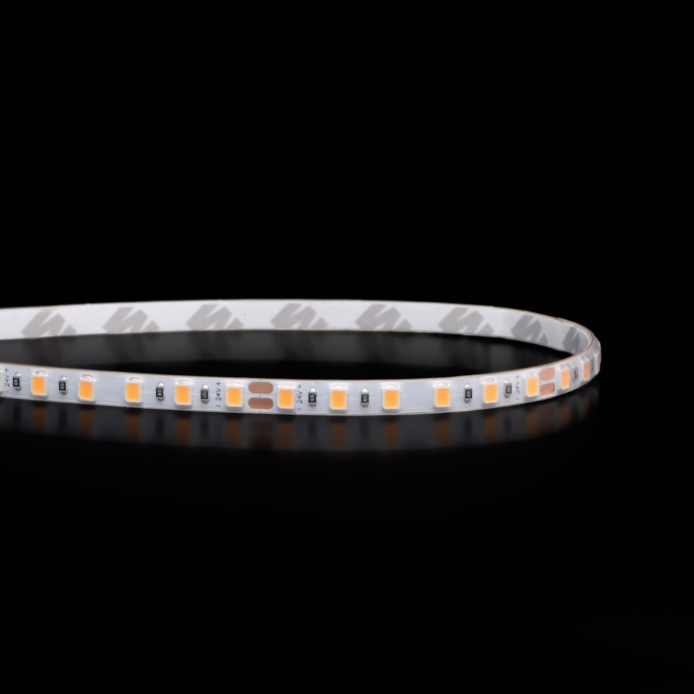Ruban LED étroit haute fidélité IP65 - 9,6W/m - 120 LED/m - 2835E - 5m - 24V - Blanc chaud
