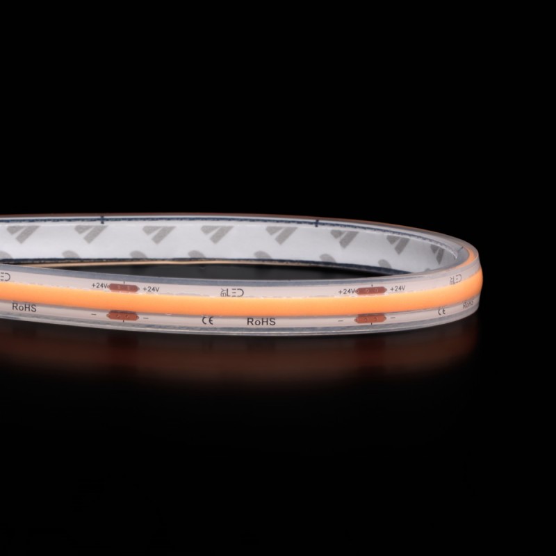 Ruban LED COB Haute luminosité (130 lm/w) - 8W - IP68 - Blanc - 320 LED/m - 5m - 24V