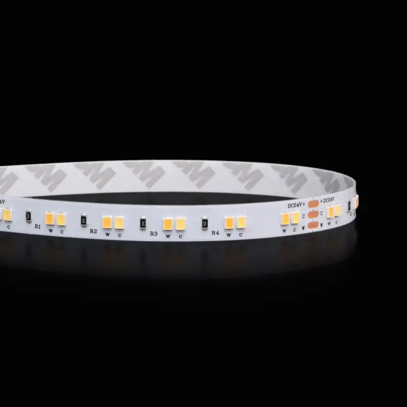Ruban LED blanc chaud + froid (CCT) - 14,4W/m - IP65 - 120 LED/m - 2835+ - à la coupe - 24V