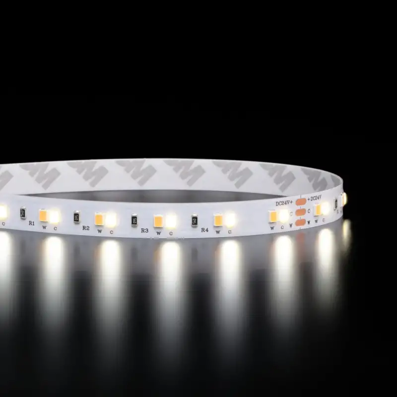 Ruban LED blanc chaud + froid (CCT) - 14,4W/m - IP65 - 120 LED/m - 2835+ - à la coupe - 24V