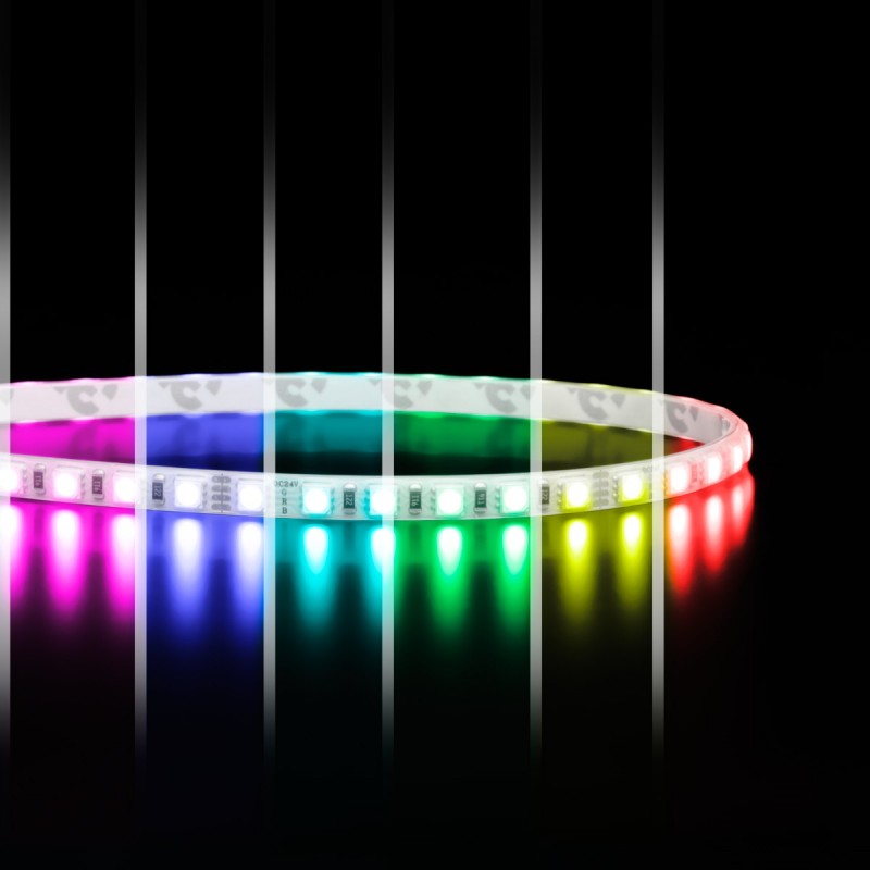 Ruban LED RGB multicolore - 9,6W/m - IP65 - 120 LED/m - 3838E - 5m - 24V