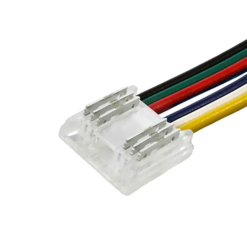 Jonction câblée pour ruban LED COB RGB+CCT IP20 12mm sans soudure "Clipx"