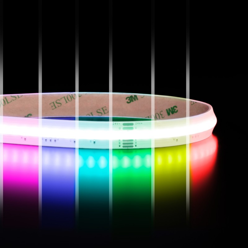 Ruban LED COB RGBW - 18W/m - IP65- 784 LED/m - 24V