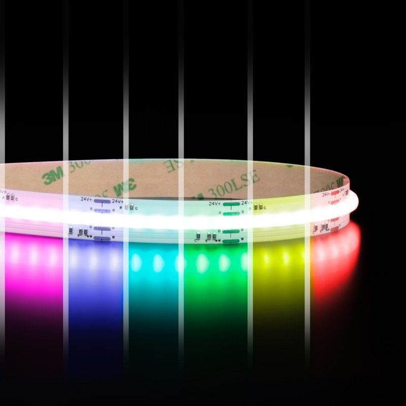 Ruban LED à la coupe COB RGB+CCT - 21W/m - IP20 - 840 LED/m - 24V