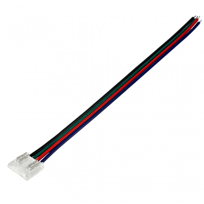 Connecteur pour ruban LED COB RGB 10mm Click + câble 15 cm "Clipx"