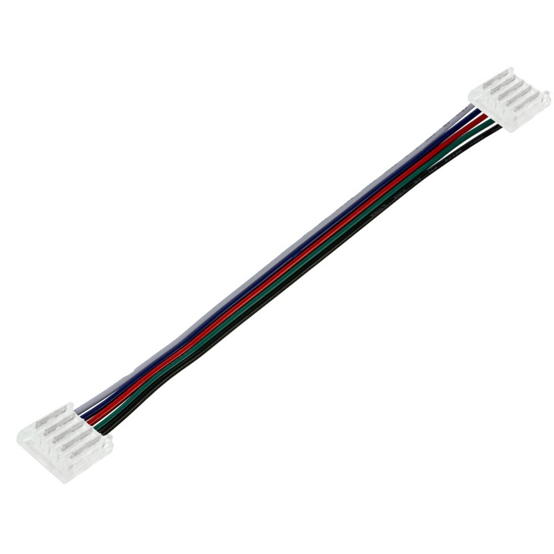 Connecteur ruban LED RGB+W 12mm Click + câble 15 cm + click