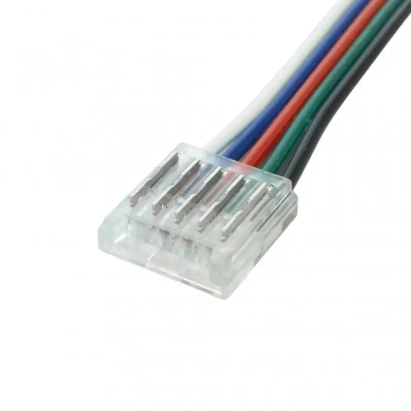 Connecteur ruban LED RGB+W 12mm Click + câble 15 cm + click