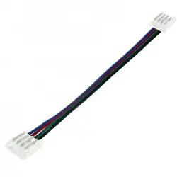 Connecteur ruban LED RGB 10mm Click + câble 15 cm + click