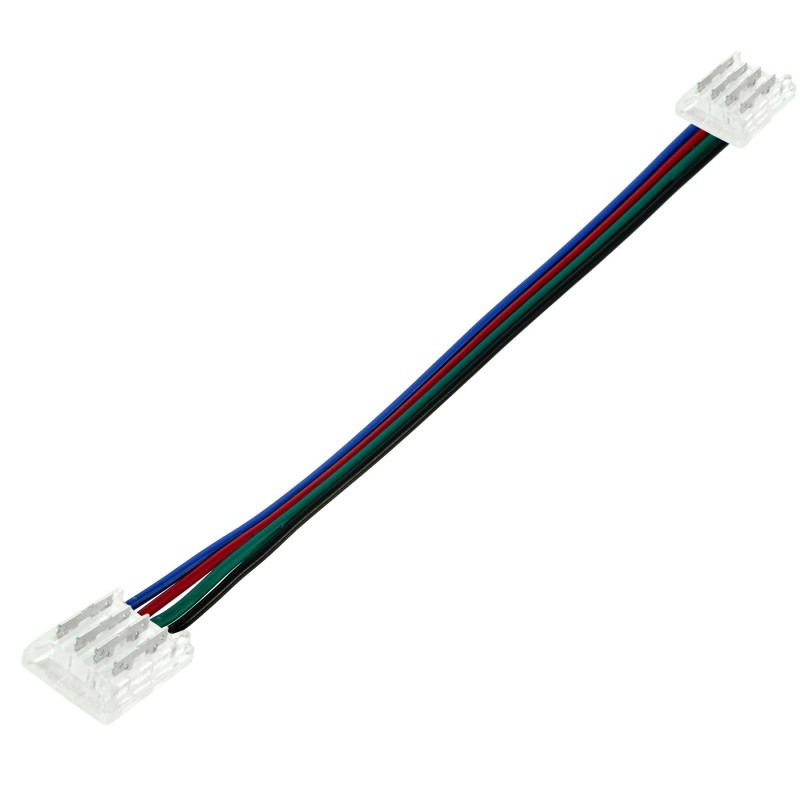 Connecteur ruban LED RGB 10mm Click + câble 15 cm + click