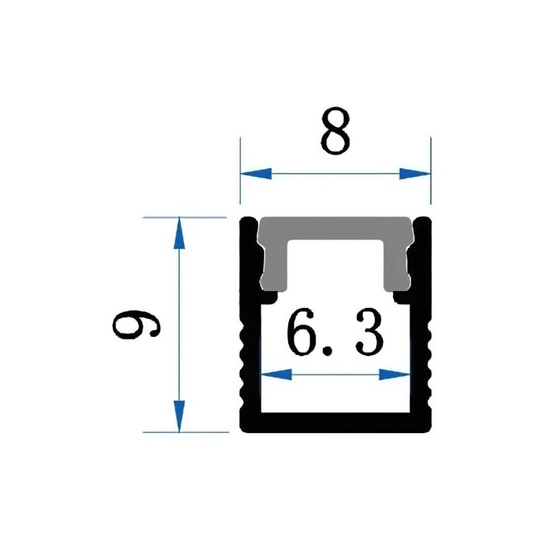 Profilé aluminium en applique pour ruban LED - C55