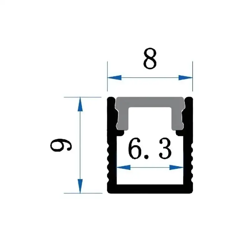Profilé aluminium noir en applique pour ruban LED - C55