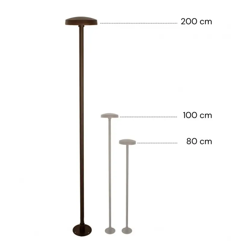 Borne LED extra fine d'extérieur à tête bombée - 23W - 200 cm - chocolat - Haalö Borne LED extra fine d'extérieur à tête bombée - 23W - 200 cm - chocolat - Haalö