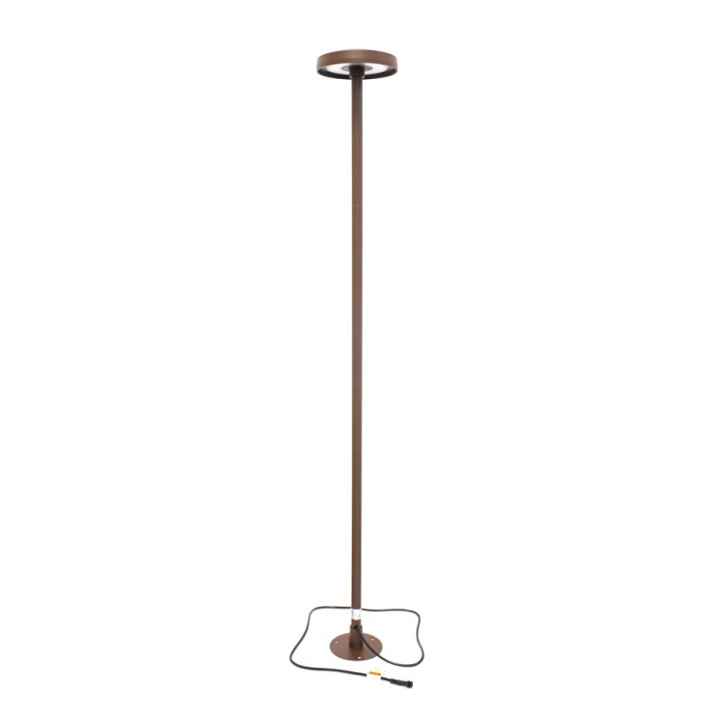 Borne LED extra fine d'extérieur à tête bombée - 7W - 100 cm - rouille - Haalö