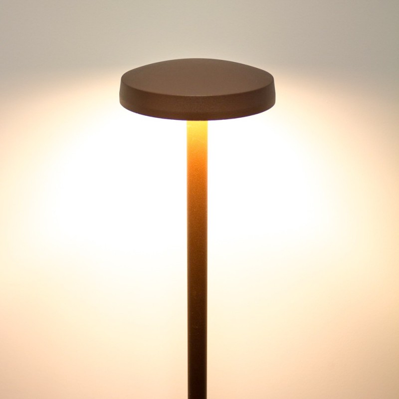 Borne LED extra fine d'extérieur à tête bombée - 7W - 100 cm - rouille - Haalö