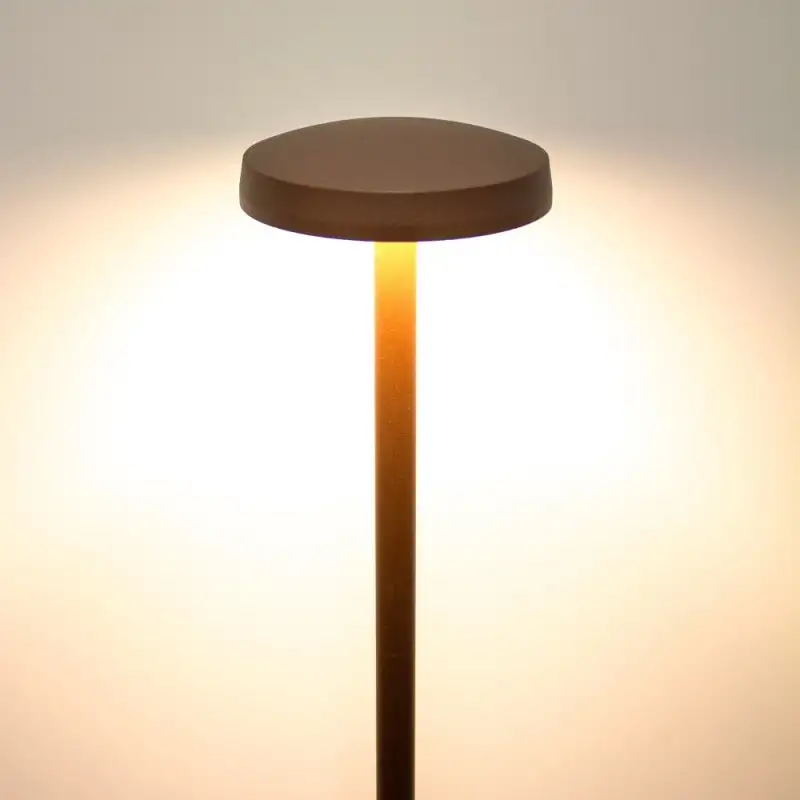 Borne LED extra fine d'extérieur à tête bombée - 7W - 100 cm - rouille - Haalö