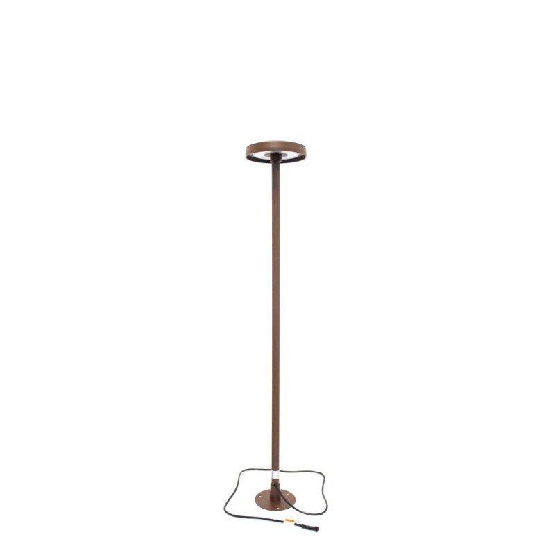 Borne LED extra fine d'extérieur à tête bombée - 7W - 80 cm - rouille - Haalö