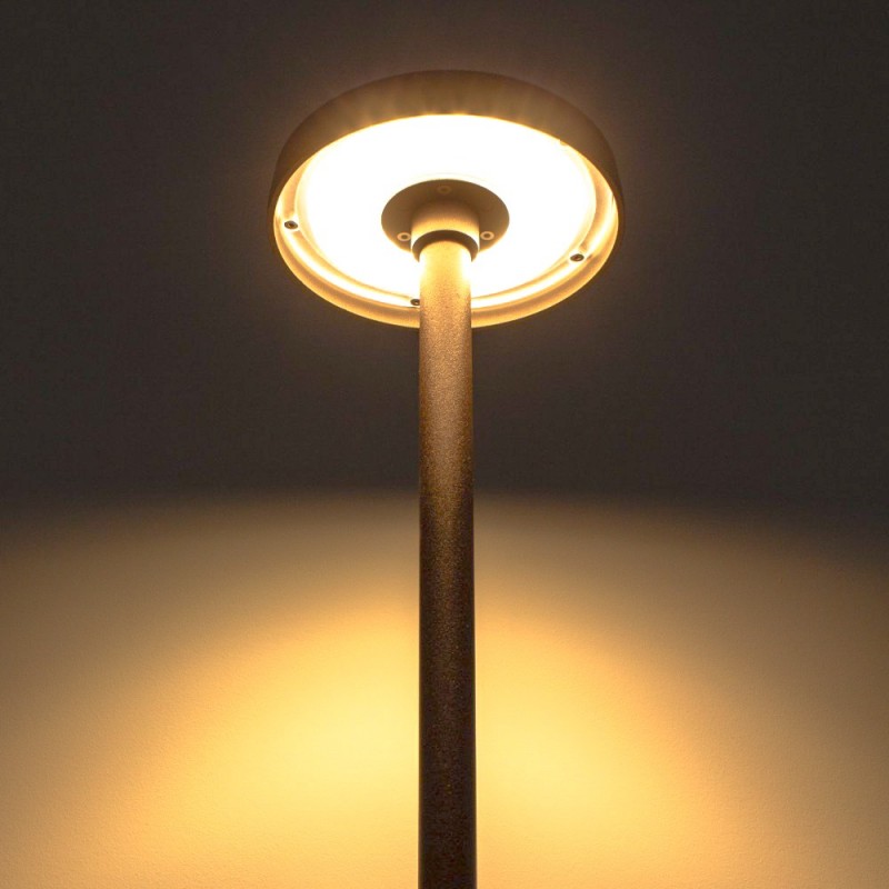 Borne LED extra fine d'extérieur à tête bombée - 7W - 80 cm - rouille - Haalö