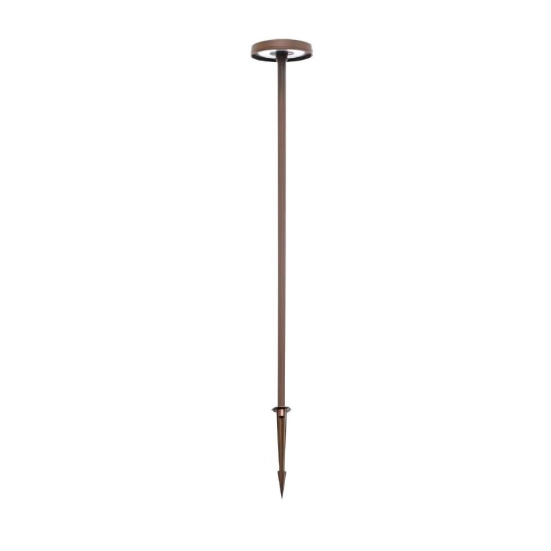 Borne LED extra fine d'extérieur à tête bombée - 7W - 100 cm - rouille - Haalö