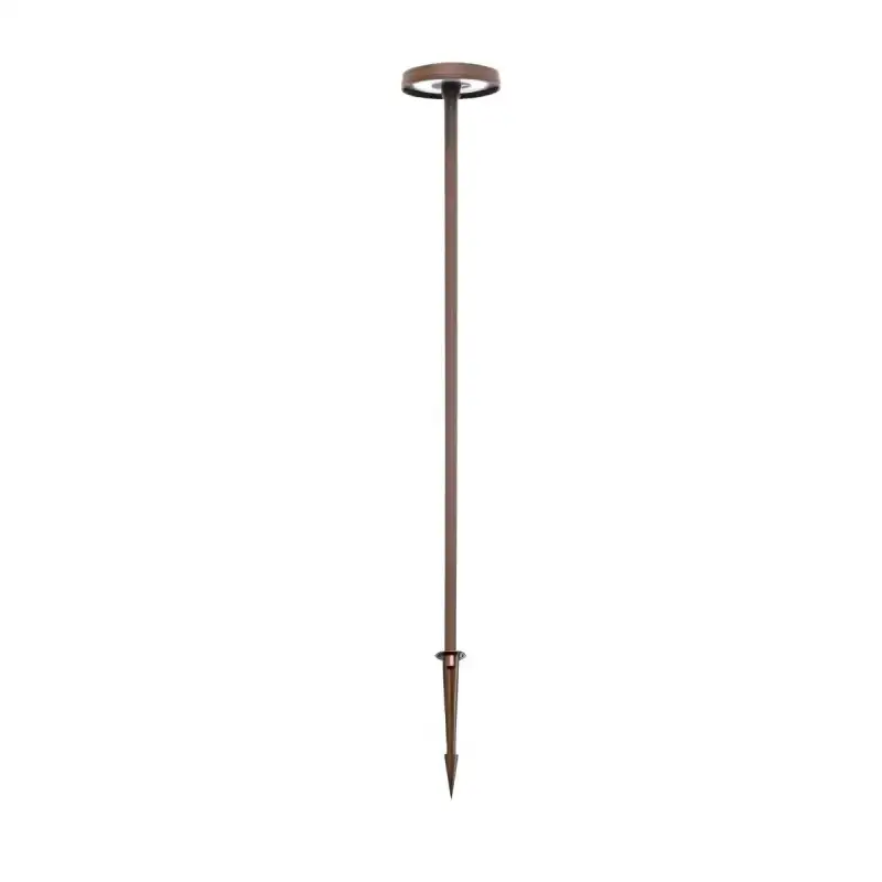 Borne LED extra fine d'extérieur à tête bombée - 7W - 100 cm - rouille - Haalö
