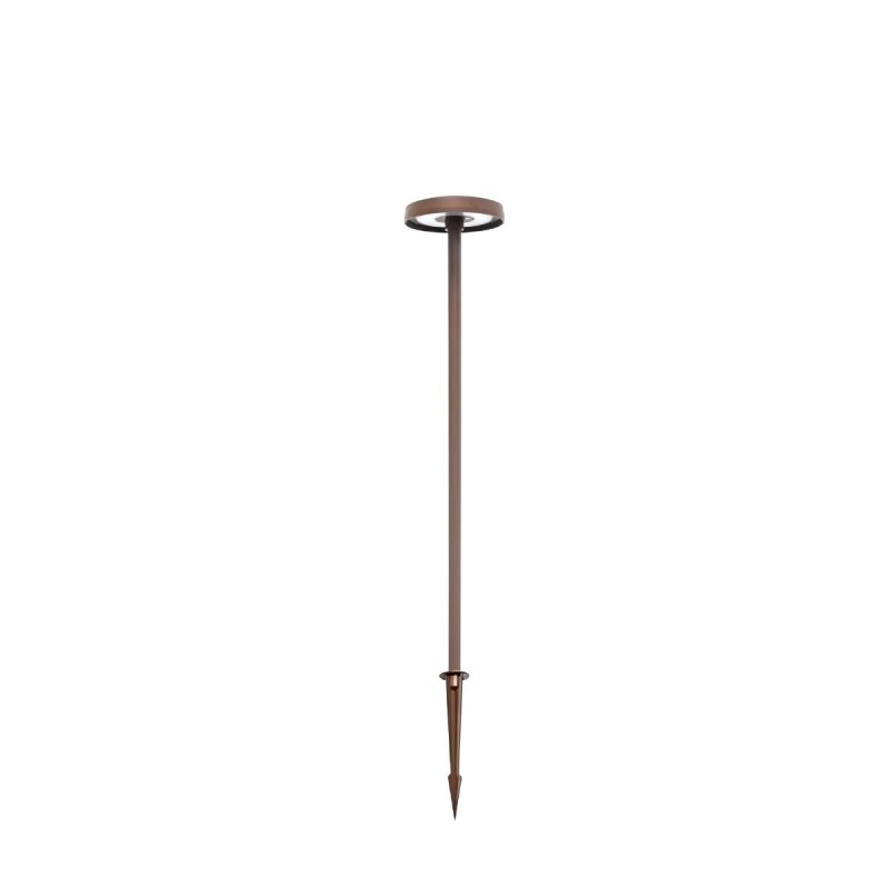 Borne LED extra fine d'extérieur à tête bombée - 7W - 80 cm - rouille - Haalö