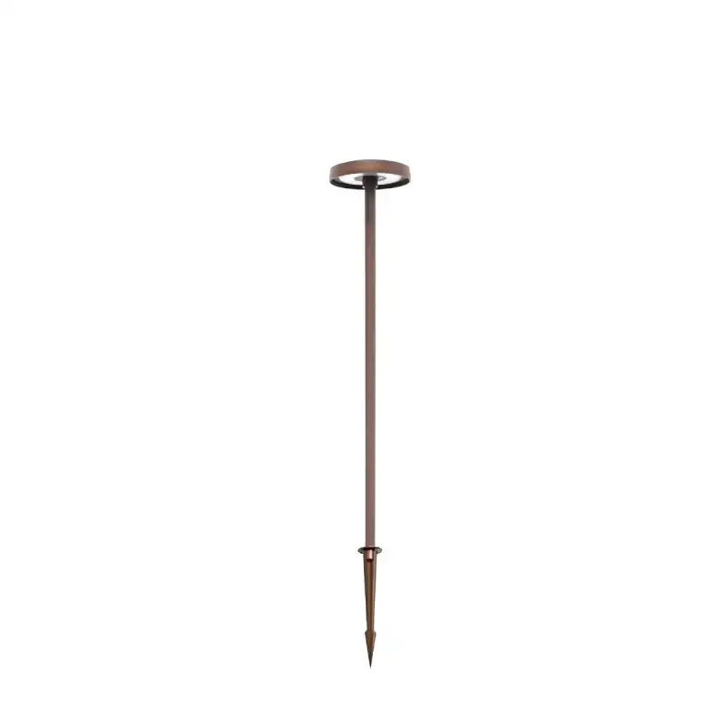 Borne LED extra fine d'extérieur à tête bombée - 7W - 80 cm - rouille - Haalö