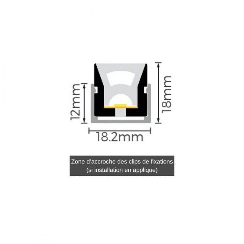 Néon flex avec ruban LED 4mm - à la coupe - Direct - 16W/m - 140 LED/m - IP68 - 24V - D1616