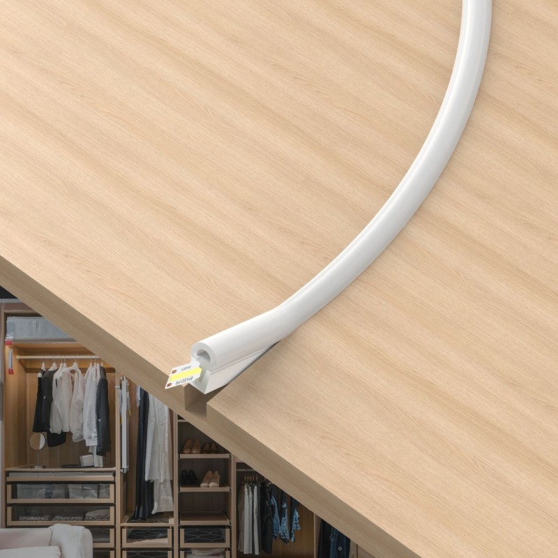 Tube néon flex rond fin pour ruban LED - latéral – R0816